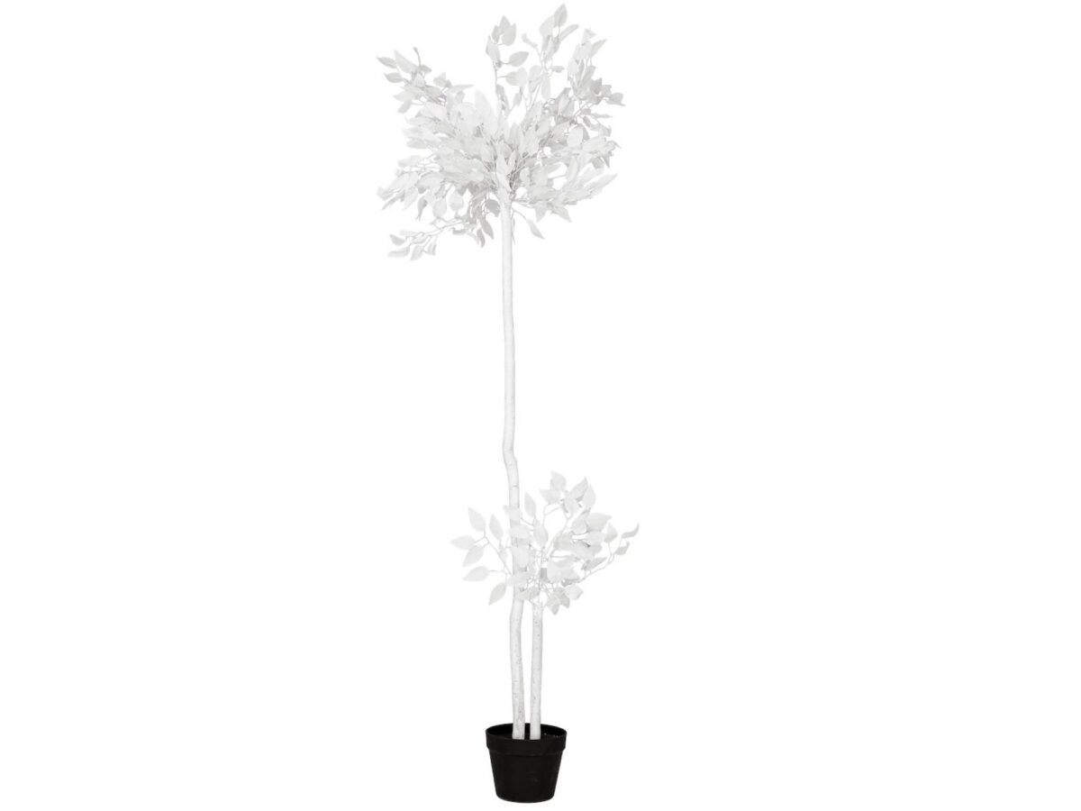 Sztuczny eukaliptus biały 140 cm w czarnej doniczce