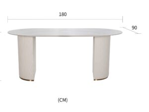Miniaturka 4 - Rysunek wymiarowy stołu jadalnianego Virtus 180 × 90 × 75 cm
