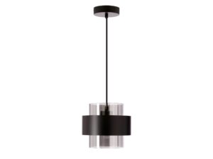Miniaturka 2 - Lampa wisząca Salidena czarna z dymionym szklanym kloszem