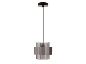 Miniaturka 4 - Salidena pojedyncza lampa wisząca satynowy nikiel i szkło dymione