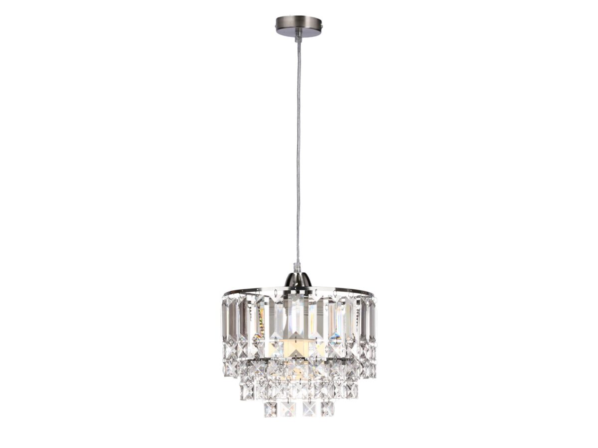 Lampa wisząca Sarilina chromowana z dekoracyjnymi koralikami