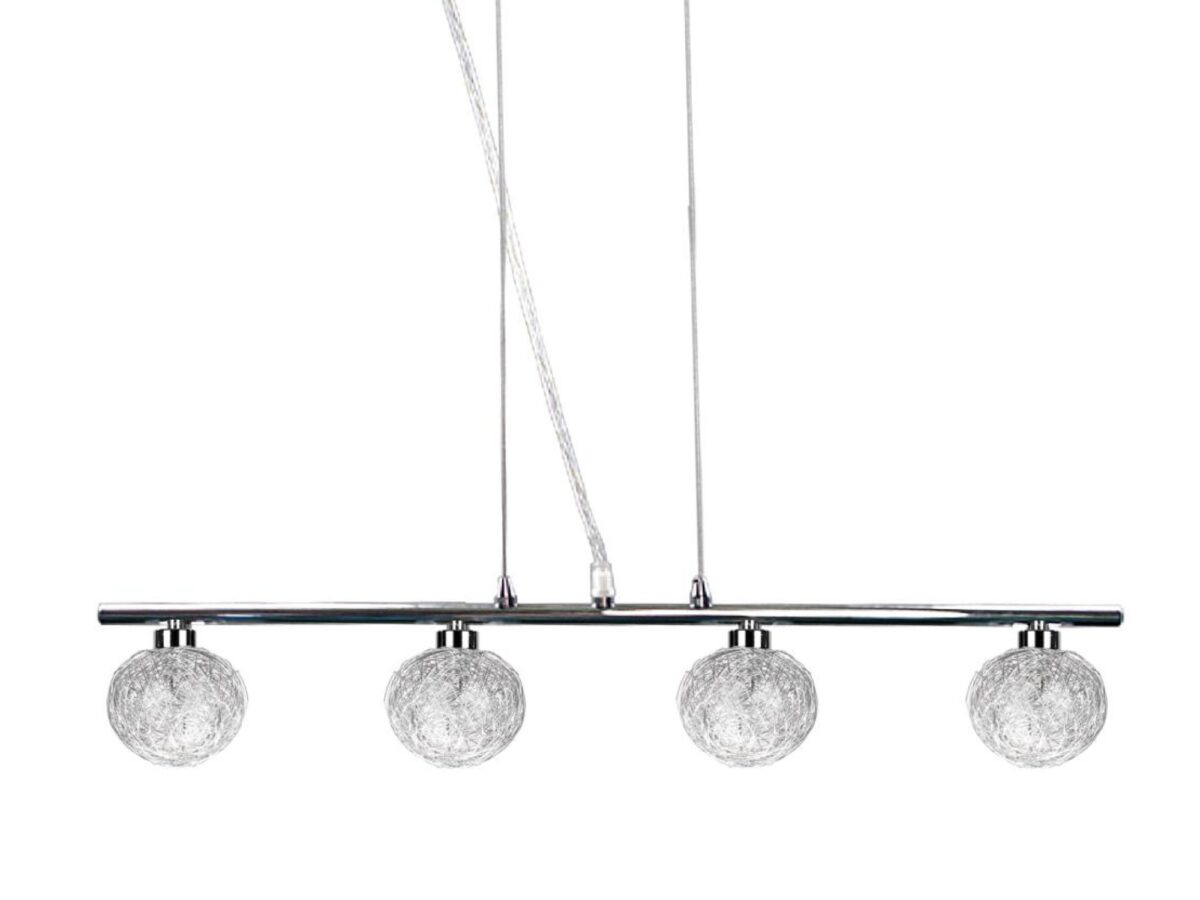 Lampa wisząca z 4 szklanymi kulami Sarolio 61 cm chrom