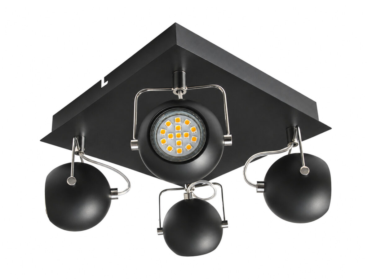 Plafon Savotira czarny mat 4 reflektory LED GU10