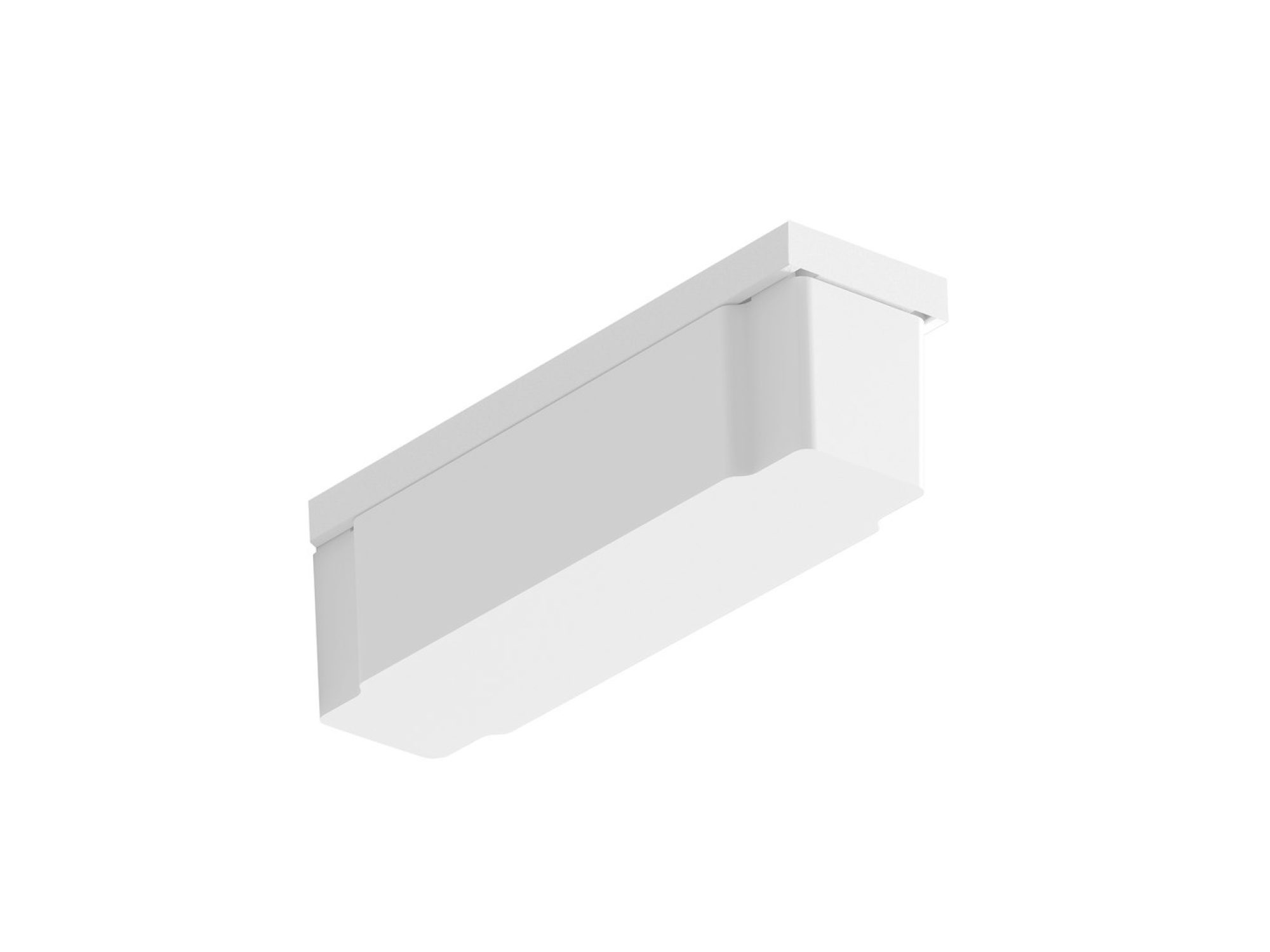 Biały aluminiowy schowek na przewody do szyny magnetycznej SLIM na białym tle