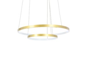 Miniaturka 6 - Widok od spodu złotej lampy Selavona z podwójnym ringiem LED.