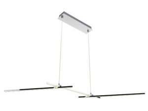 Miniaturka 4 - Lampa wisząca Seleda chromowana z dwiema liniowymi listwami LED na białym tle