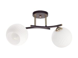 Miniaturka 2 - Lampa sufitowa Serodeta brunatno-złota z białymi szklanymi kloszami