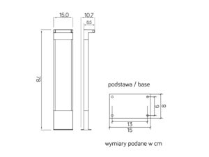 Miniaturka 3 - ROTA RT-780 – rysunek wymiarowy słupka