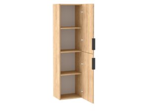 Miniaturka 7 - Słupek łazienkowy Tamira 130 cm Hikora z otwartymi drzwiczkami i półkami.