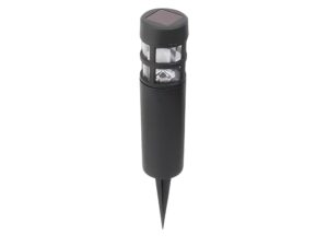 Miniaturka 4 - Czarny słupek solarny LED 39 cm z panelem na górze i szpikulcem