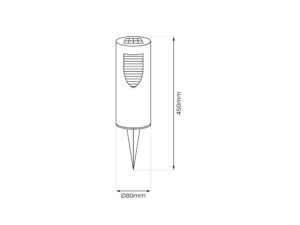Miniaturka 5 - Rysunek słupka solarnego o wysokości 450 mm i średnicy 80 mm