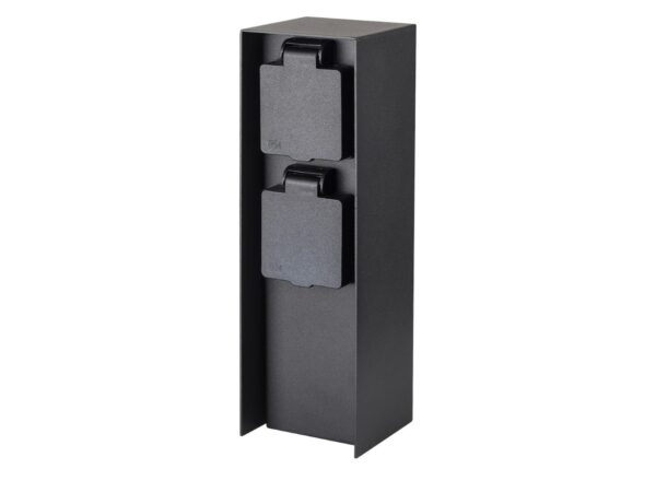 Słupek ogrodowy z 2 gniazdami Schuko 16 A IP44 czarny 23 cm