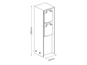 Miniaturka 5 - Słupek ogrodowy z 2 gniazdami Schuko 16 A IP44 czarny 23 cm – zdjęcie 6