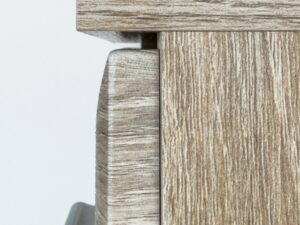 Miniaturka 4 - Słupek z półkami szufladą i szafką Arvello 30 cm dąb Sonoma – szafka z drewna jasnego brązu z srebrnym uchwytem