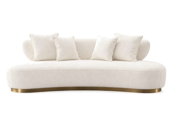 Sofa 257 cm boucle w kolorze ecru – Zenith