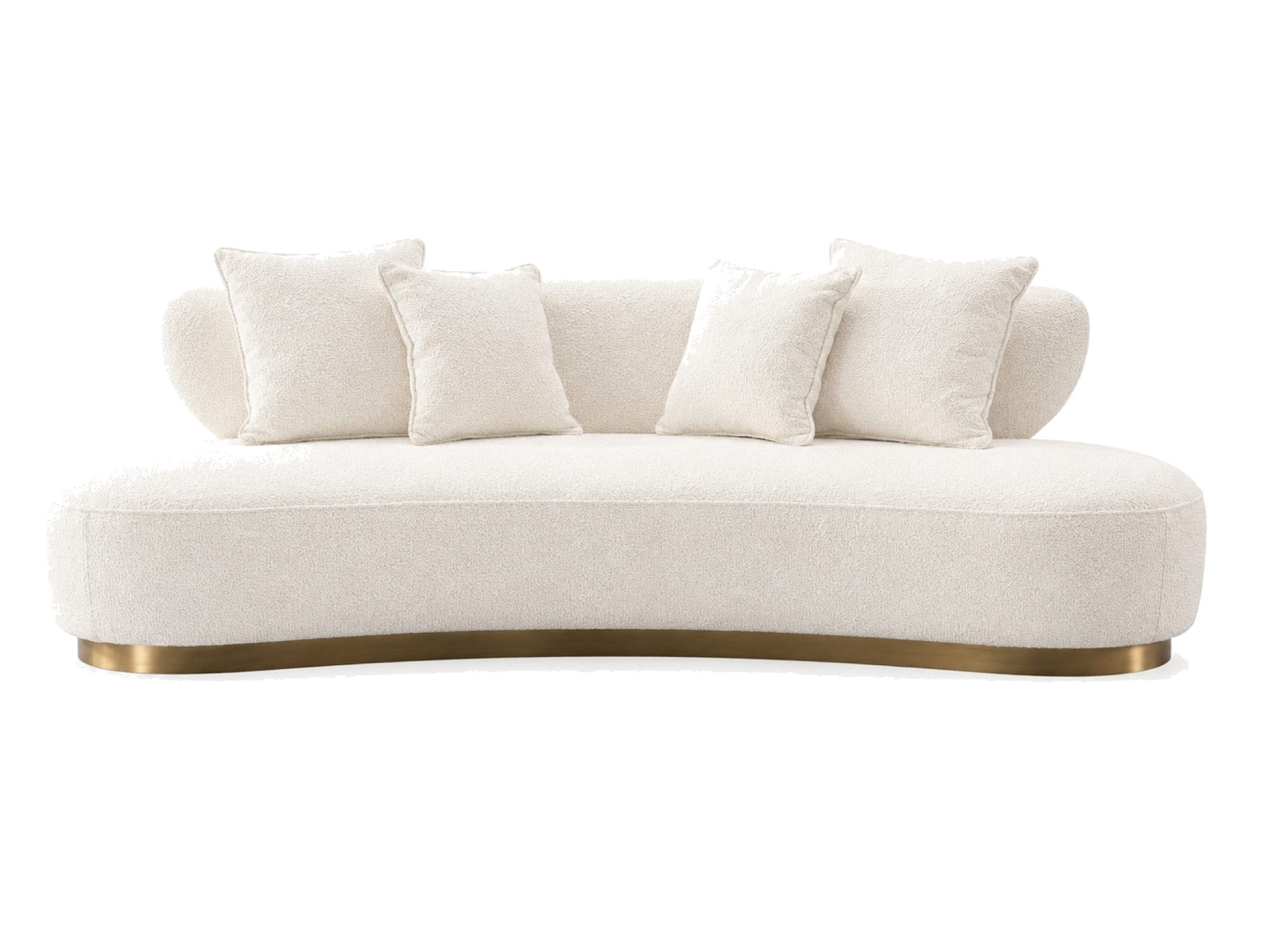 Sofa 257 cm boucle w kolorze ecru – Zenith