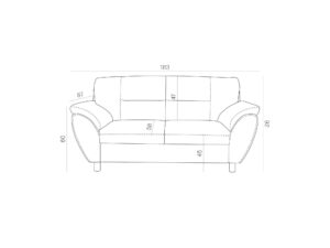 Miniaturka 2 - Sofa dwuosobowa z profilowanym oparciem Belcaro 183 cm – zdjęcie 3