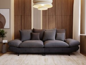 Miniaturka 5 - Duża sofa Botavio w aranżacji przestronnego salonu z czarnym obiciem