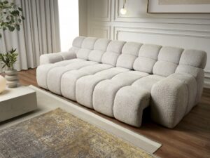 Miniaturka 3 - Sofa Campello w salonie z wysuniętym skrajnym siedziskiem i widocznym mechanizmem regulacji