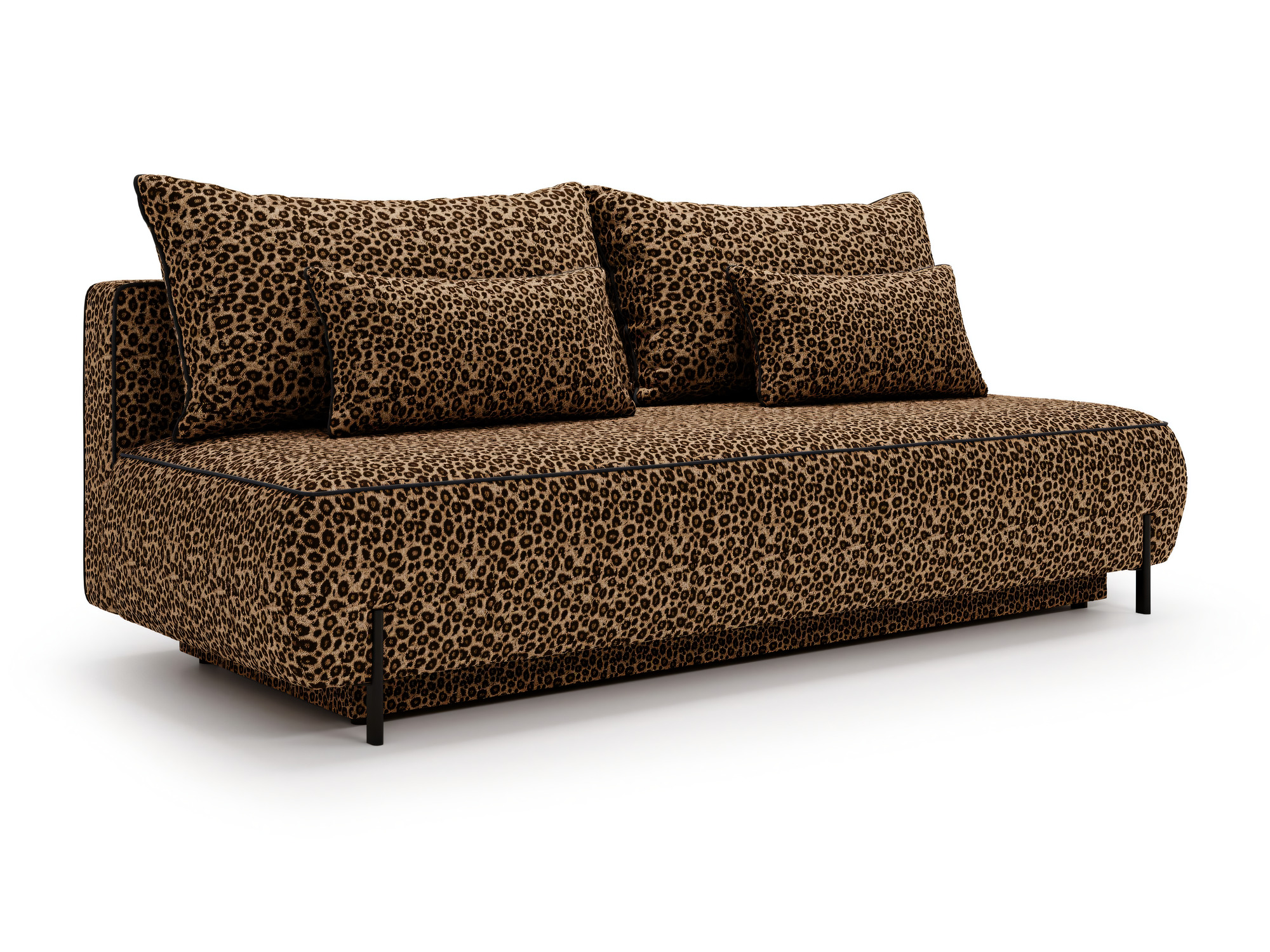 Rozkładana sofa Canvio w ujęciu trzy czwarte, bryła i siedzisko kanapy