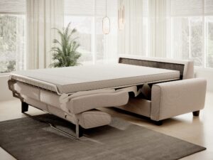 Miniaturka 4 - Sofa Capvero w trakcie rozkładania – mechanizm i materac z boku