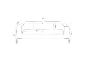 Miniaturka 1 - Sofa z regulowanymi zagłówkami Celvaro 190 cm – zdjęcie 2