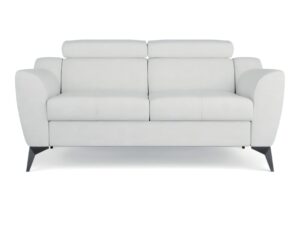 Miniaturka 4 - Sofa dwuosobowa Vigando 161 cm w białej tkaninie na białym tle