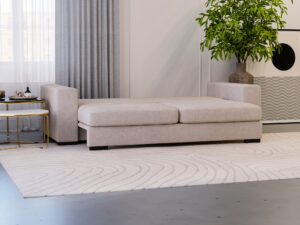 Miniaturka 2 - Sofa dwuosobowa rozkładana Galvio z rozłożoną powierzchnią spania