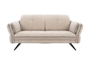 Miniaturka 4 - Sofa dwuosobowa Terlavio 187 cm z regulowanymi zagłówkami na metalowych płozach – widok z przodu