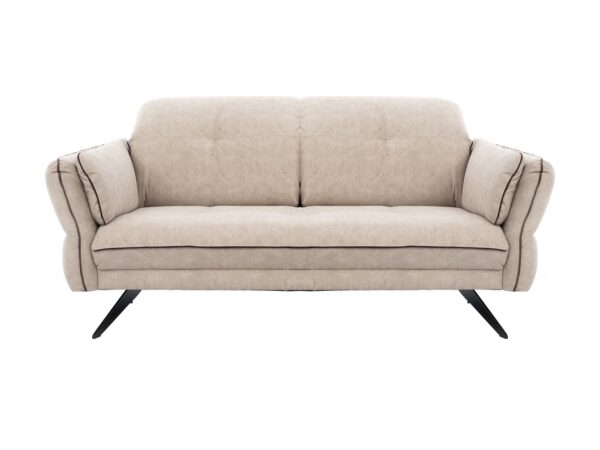 Sofa dwuosobowa Terlavio 187 cm z regulowanymi zagłówkami na metalowych płozach – widok z przodu