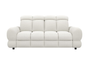 Miniaturka 6 - Sofa dwuosobowa z elektrycznym wysuwem Tolvaro 187 cm na białym tle – widok z przodu