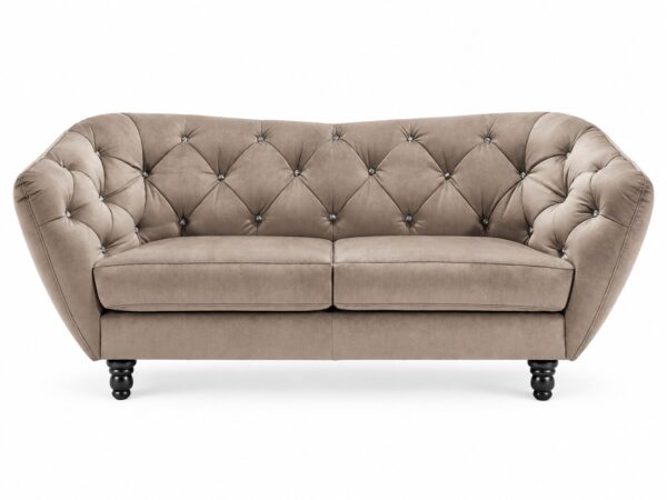 Sofa dwuosobowa z pikowanym oparciem Ardenzo 190 cm na białym tle