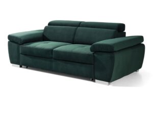 Miniaturka 2 - Sofa dwuosobowa Zirvano w butelkowo zielonym welurze