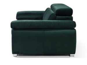 Miniaturka 3 - Sofa dwuosobowa Zirvano w zielonym welurze – widok z boku