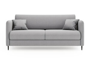 Miniaturka 6 - Sofa dwuosobowa rozkładana Elli One w szarej tkaninie, widok z przodu