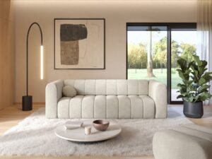 Miniaturka 6 - Sofa Fendaro w jasnym salonie – widok od frontu przy dużym oknie