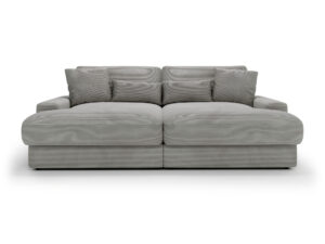 Miniaturka 7 - Duża sofa Harvina w szarej tkaninie, widok z przodu na białym tle