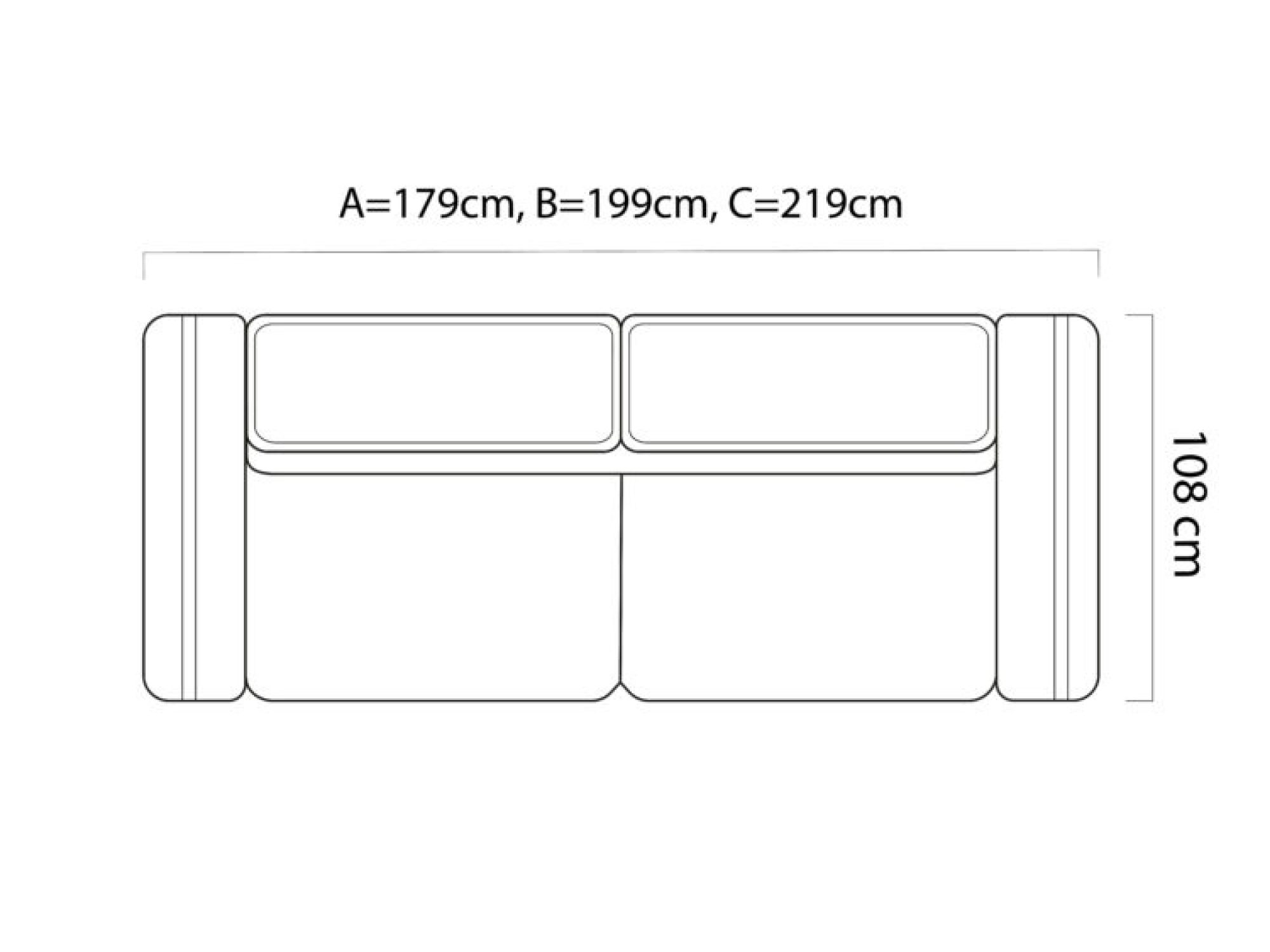 Sofa Manzero rysunek konstrukcji