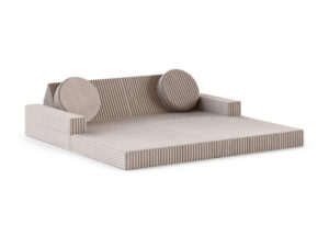 Miniaturka 1 - Sofa modułowa do zabawy Lomira — rozłożona, widok pod kątem, na białym tle