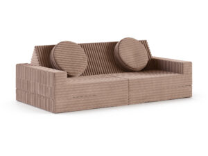 Miniaturka 17 - Sofa modułowa do zabawy Lomira — sztruks w kolorze brązowym, na białym tle