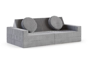Miniaturka 18 - Sofa modułowa do zabawy Lomira — sztruks w kolorze grafitowym, na białym tle