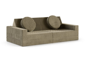 Miniaturka 19 - Sofa modułowa do zabawy Lomira — sztruks w kolorze oliwkowym, na białym tle