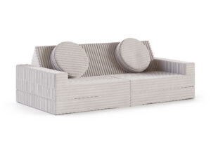 Miniaturka 20 - Sofa modułowa do zabawy Lomira — sztruks w kolorze szarym, na białym tle