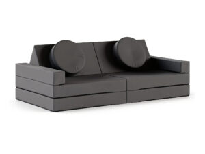 Miniaturka 5 - Sofa modułowa do zabawy Lomira — tkanina wodoodporna w kolorze grafitowym, na białym tle