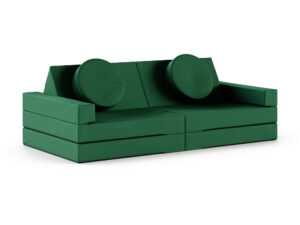 Miniaturka 15 - Sofa modułowa do zabawy Lomira — tkanina wodoodporna w kolorze zielonym, na białym tle