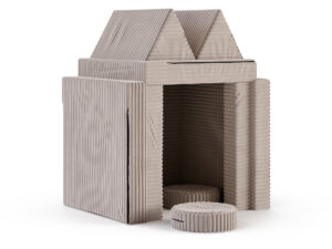 Miniaturka 3 - Sofa modułowa do zabawy Lomira — złożona w domek do zabawy, na białym tle