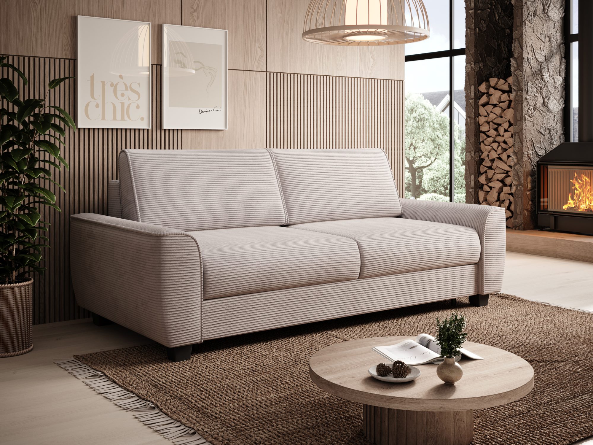 Sofa Monvero ustawiona pod kątem w salonie