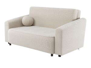 Miniaturka 1 - Sofa Nell 165 cm jasny beż – ujęcie rozłożonej sofy