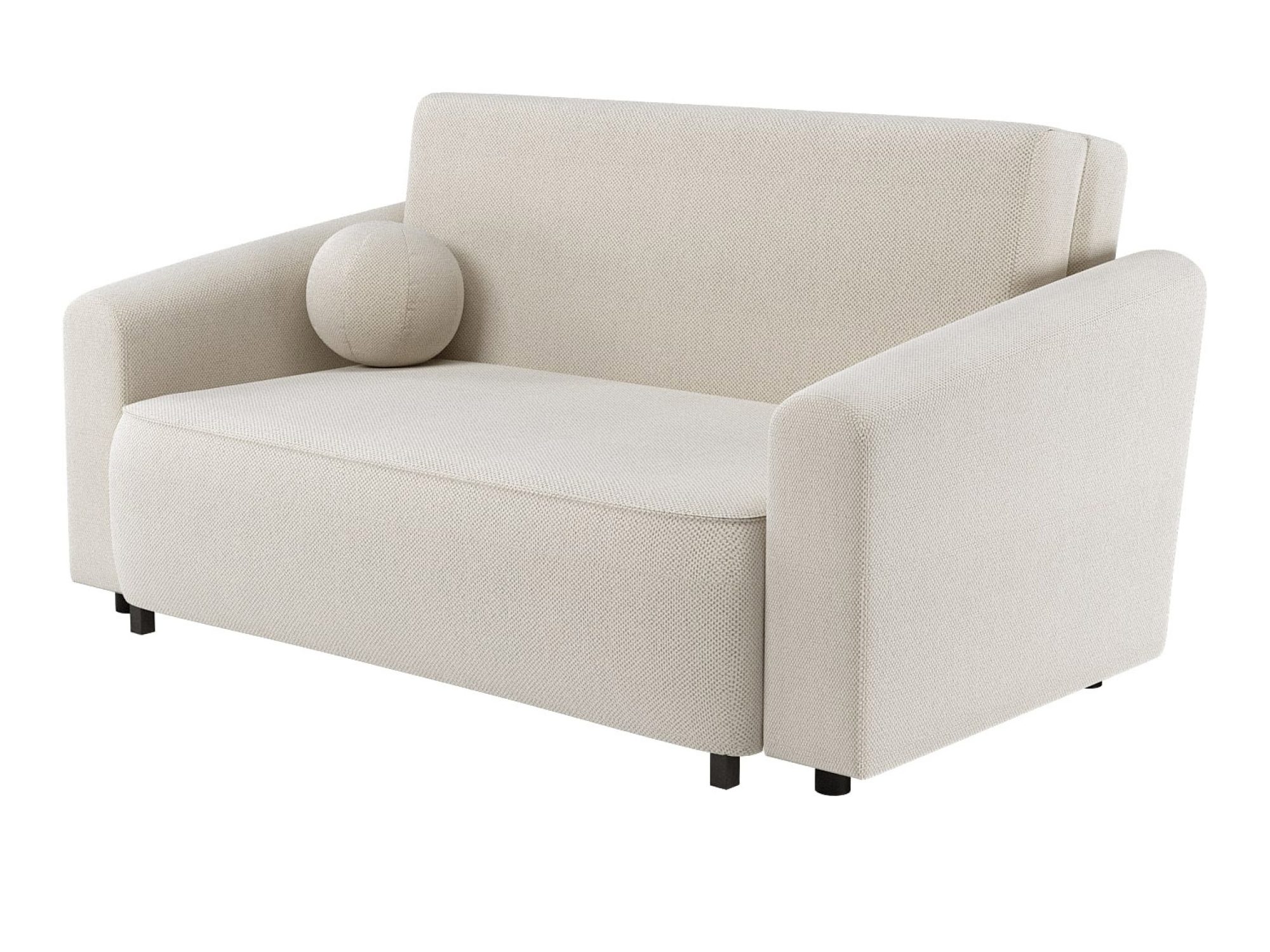 Sofa Nell 165 cm jasny beż – ujęcie rozłożonej sofy