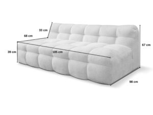 Miniaturka 5 - Sofa dwuosobowa tapicerowana Nubero 185 cm beżowa – zdjęcie 6